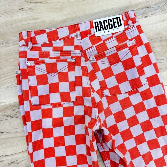 The Ragged Priest Rook Orange Checkered Jeans Size 28 great condition - Picture 4 of 10